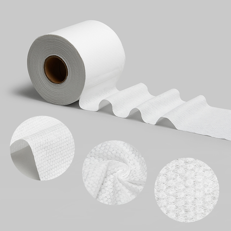 Spunlace Nonwoven Fabric Wet Wipes Tissue Raw Material 3D Embossed Cross Spunlace Polyester Fiber Fabric