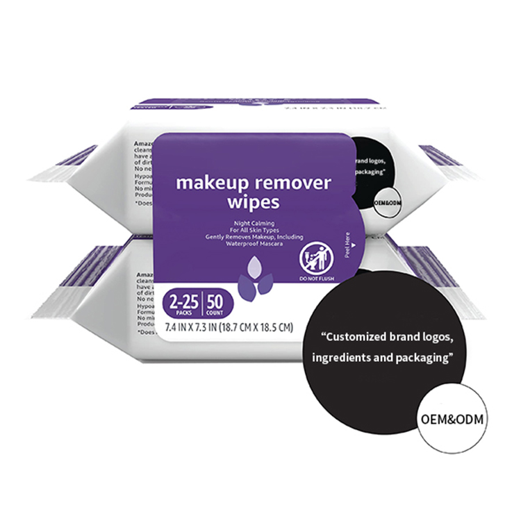 OEM Non Comedogenic Makeup Remove Wipe Fragrance Free Face Wipes 25 Count