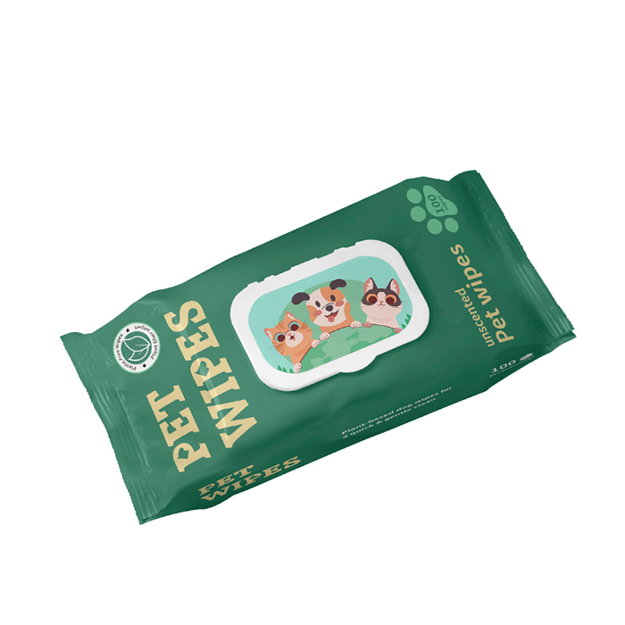 Disposable Eco-friendly Grooming Spunlace Non-woven Fabric Dog Wipes Organic Pet Wet Wipes