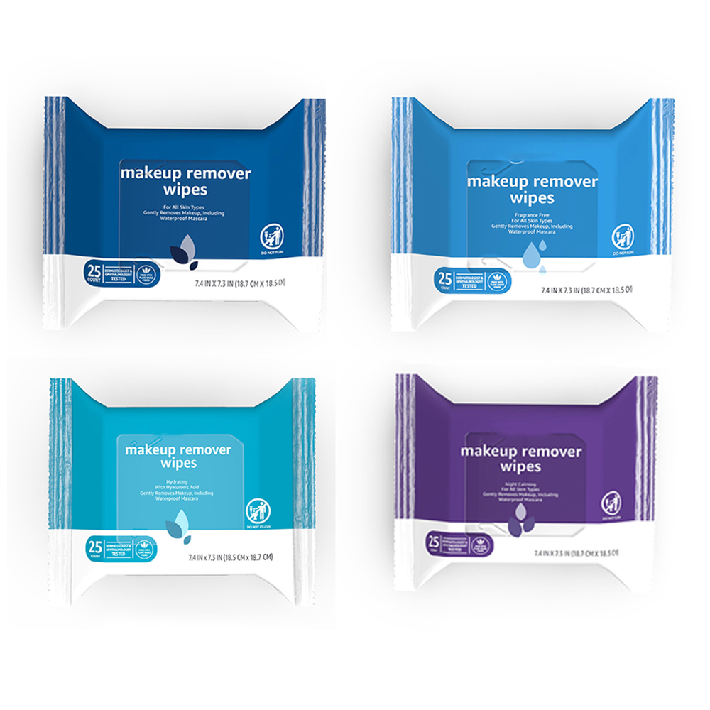 OEM Non Comedogenic Makeup Remove Wipe Fragrance Free Face Wipes 25 Count