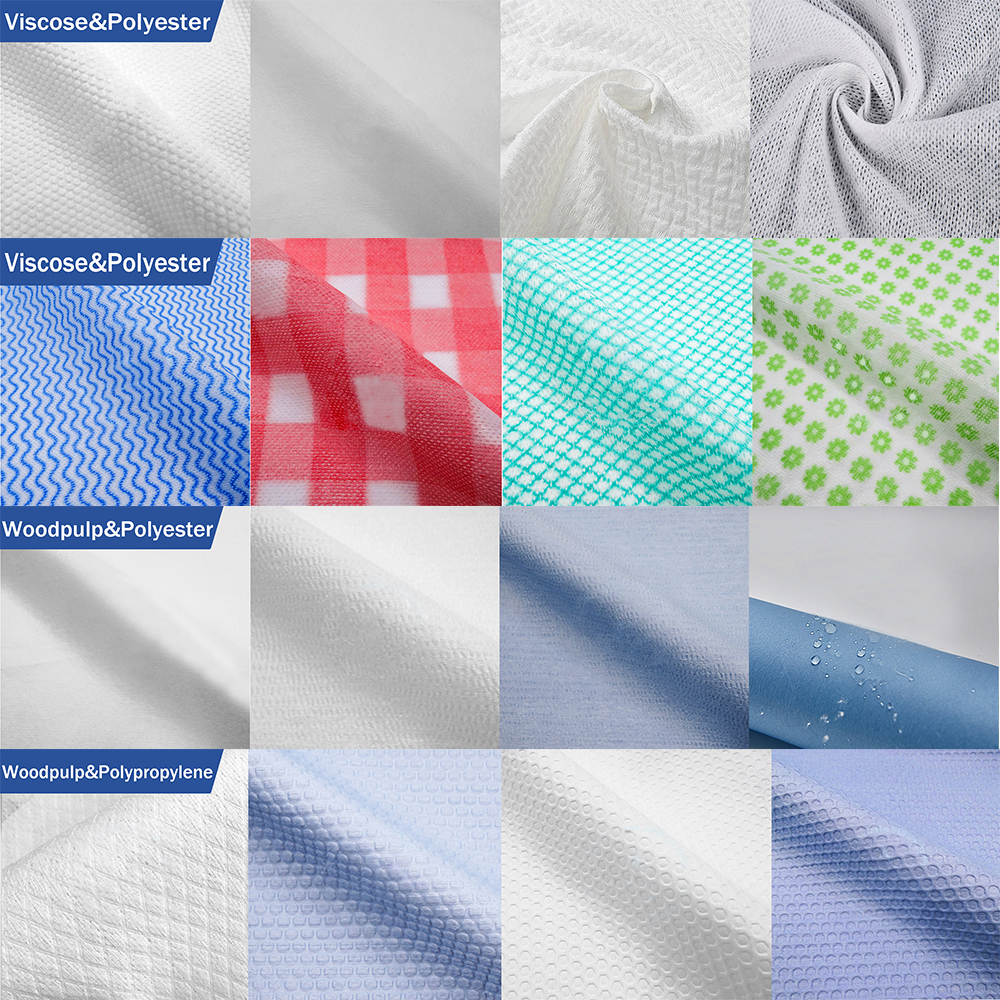 Breathable Embossed Disposable Towel Nonwoven Fabric for Wet Wipes Viscos Cotton Spunlace Non Woven Fabric