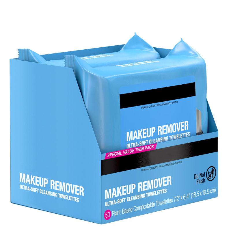 Ultra Soft Biodegradable Makeup Wipes No Alcohol Extra Moist Makeup Removing Towelettes